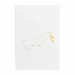 Holiday Greeting Cards - Embossed "Peace" Dove 